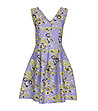 Елегантна лилава рокля с контрастен принт-4 снимка