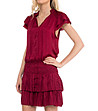 Феерична рокля в цвят бордо-3 снимка