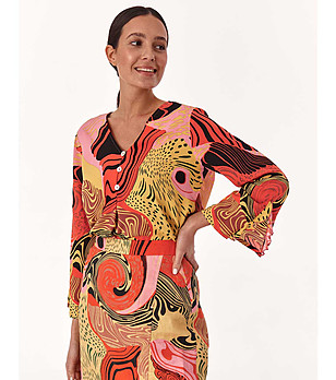 Многоцветна дамска блуза от вискоза ecovero снимка