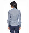Синя памучна дамска риза с принт-1 снимка