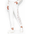 Памучен дамски панталон в цвят екрю с дантела Lija-0 снимка