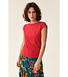 Червена дамска тениска от органичен памук-0 снимка