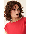Червена дамска тениска от органичен памук-2 снимка