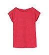 Червена дамска тениска от органичен памук-3 снимка