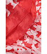 Дамски шал от естествена коприна в червено и бяло-2 снимка