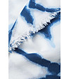 Памучен дамски шал в бяло и синьо-1 снимка