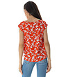 Дамска блуза в оранжево с флорални мотиви Scarlet-1 снимка