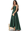 Сатенирана рокля Londa в тъмнозелен нюанс-2 снимка
