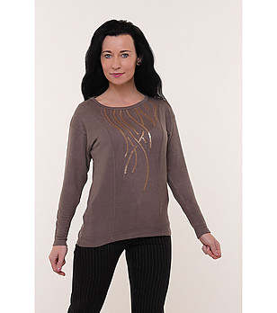 Дамска блуза в цвят капучино Ulana снимка