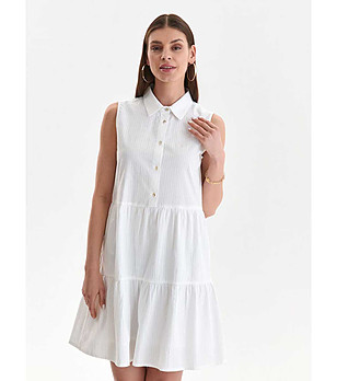 Елегантна рокля тип риза в бяло Gina снимка
