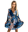 Елегантна синя рокля с мраморен принт Ysabel-2 снимка