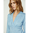 Дамска блуза в син меланж Claret-2 снимка