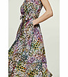 Елегантна многоцветна рокля с животински принт-3 снимка