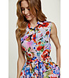Елегантна многоцветна рокля с принт-3 снимка