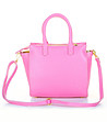 Кокетна дамска чанта в розов цвят от естествена кожа Olinda-3 снимка
