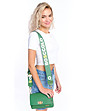 Дамска чанта за рамо в зелено от естествена кожа Zosia-0 снимка