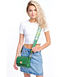 Дамска чанта за рамо в зелено от естествена кожа Zosia-4 снимка