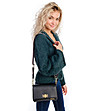 Дамска чанта за рамо в черно от естествена кожа Zosia-0 снимка