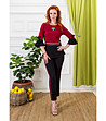Комплект от блуза и панталон в бордо и тъмносиньо-0 снимка