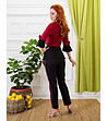 Комплект от блуза и панталон в бордо и тъмносиньо-1 снимка