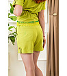 Зелен дамски комплект от лен-2 снимка