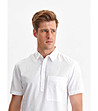 Мъжка памучна блуза в бяло Boras-2 снимка