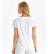 Бяла памучна дамска тениска с щампа Telmia-1 снимка
