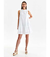 Бяла памучна рокля от английска дантела Кaslimi-0 снимка