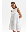 Бяла памучна рокля от английска дантела Кaslimi-2 снимка