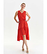 Червена рокля с асиметрична дължина Silvana-0 снимка