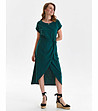 Памучна рокля в зелен нюанс Cita-0 снимка
