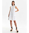Елегантна рокля тип риза в бяло Gina-2 снимка