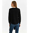 Черен дамски пуловер с нестандартен дизайн Marena-1 снимка
