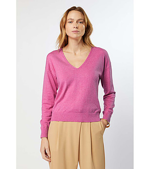 Розова oversize дамска блуза с памук Sini снимка