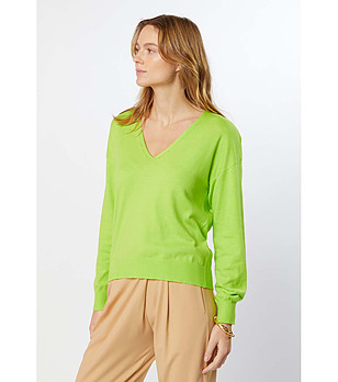 Зелена дамска блуза с памук Sini снимка
