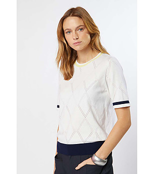 Дамска блуза с високо съдържание на памук в бяло Alfina снимка