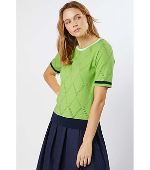 Дамска блуза с високо съдържание на памук в зелен нюанс Alfina снимка