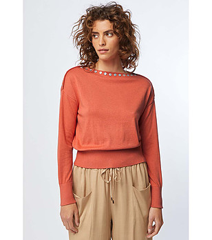 Блуза в оранжев нюанс с високо съдържание на памук Izara снимка