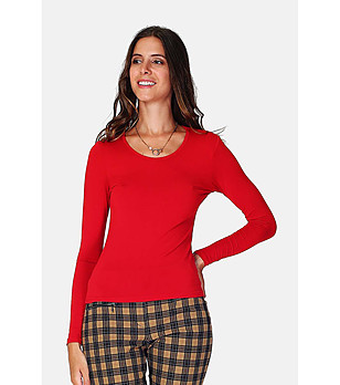 Дамска блуза в червено Indiasa снимка