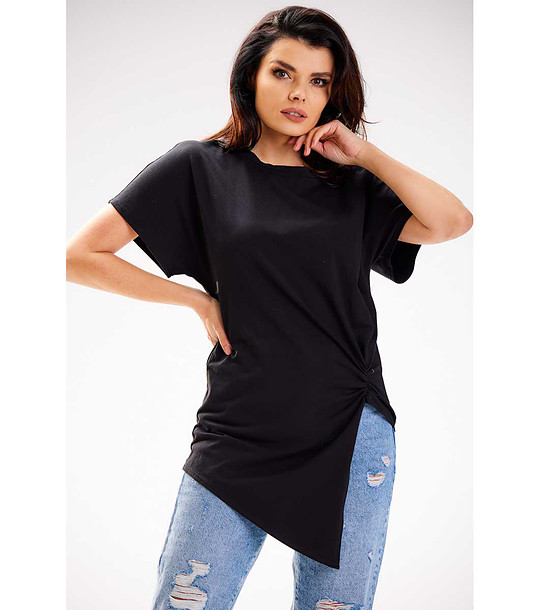 Черна асиметрична блуза Tulia снимка