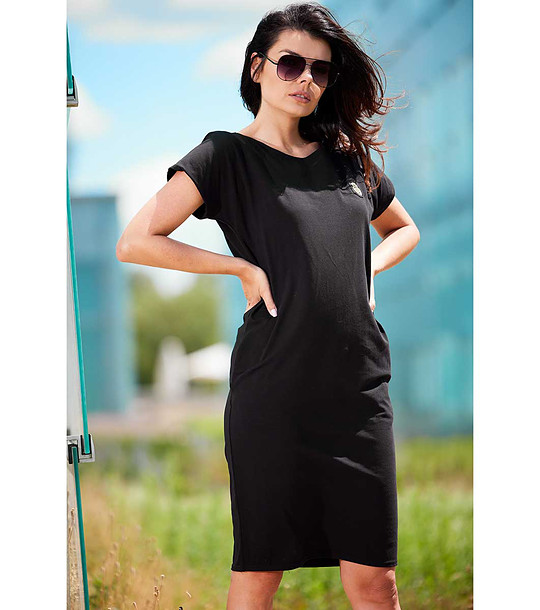 Памучна рокля в черно Raula снимка