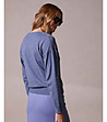 Лилава oversize дамска блуза с памук Sini-1 снимка