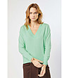 Зелена оersize дамска блуза с памук Sini-0 снимка
