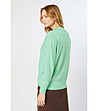 Зелена оersize дамска блуза с памук Sini-1 снимка