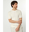 Бяла мъжка блуза от фино плетиво Carlino-0 снимка