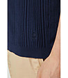 Тъмносиня мъжка блуза от фино плетиво Carlino-3 снимка