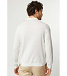 Бяла мъжка блуза от фино плетиво с памук Abner-1 снимка