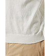 Бяла мъжка блуза от фино плетиво с памук Abner-3 снимка