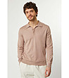 Светлокафява мъжка блуза от фино плетиво с памук Abner-0 снимка