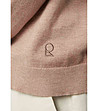 Светлокафява мъжка блуза от фино плетиво с памук Abner-3 снимка